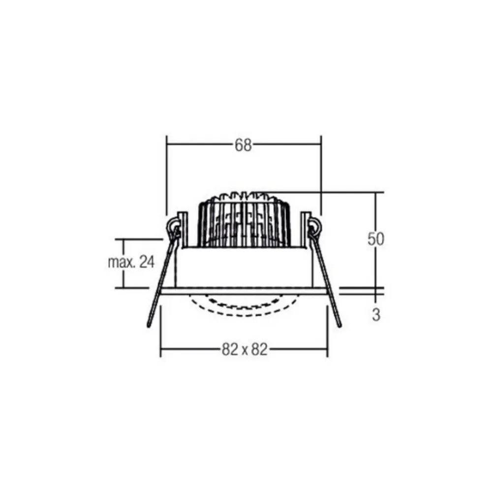 BRUMBERG indbygningsspot IP65 kantet kobles, titan