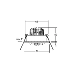 BRUMBERG LED indbygningsspot Tirrel-R, on/off, mat aluminium