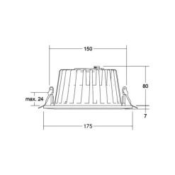 BRUMBERG LED-indbygningsdownlight Lydon Midi, hvid, DALI, 3.000 K