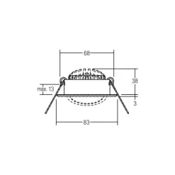 BRUMBERG Indbygningsspots>LED-indbygningsspot BB09, tænd/sluk, stål