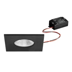 BRUMBERG LED-indbygningsspot BB21, sort 85 x 85 mm on/off IP65