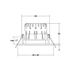 BRUMBERG LED-indbygningsspot BB21, sort 85 x 85 mm on/off IP65