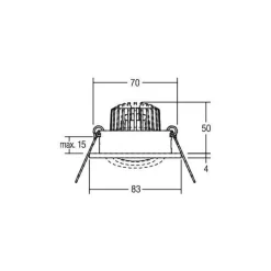 BRUMBERG Indbygningsspots>LED-indbygningsspot Berrie-R, 3000K, tænd/sluk, nikkel