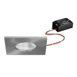 LED-indbygningsspot BB21, nikkel 85 x 85 mm, on/off IP65^BRUMBERG New