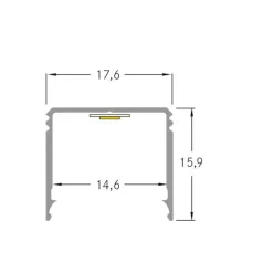 BRUMBERG Led Strips>One LED overflademonteret profil, aluminium, høj, 3 meter