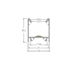 påbygningsprofil højde 25 mm længde 2 m hvid^BRUMBERG Online