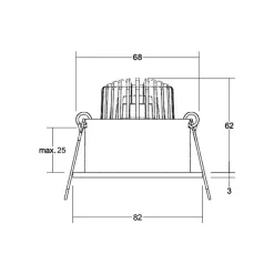 BRUMBERG Tirrel dyb LED indbygningsspot RC, 830, rund, hvid