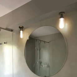 Brume LED loftlampe til bad, antracit, glas, Ø 8 cm^FARO BARCELONA