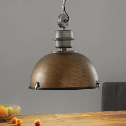 Brun hængelampe Bikkel XXL i industridesign^Steinhauer Outlet