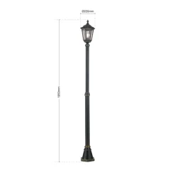 Brun lygtepæl Fabio, m. én lyskilde 211 cm^ORION New