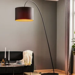 Nowodvorski Lighting Gulvlamper>Buelampe Alice med sort og guld skærm