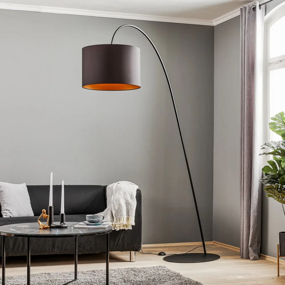 Nowodvorski Lighting Gulvlamper>Buelampe Alice med sort og guld skærm