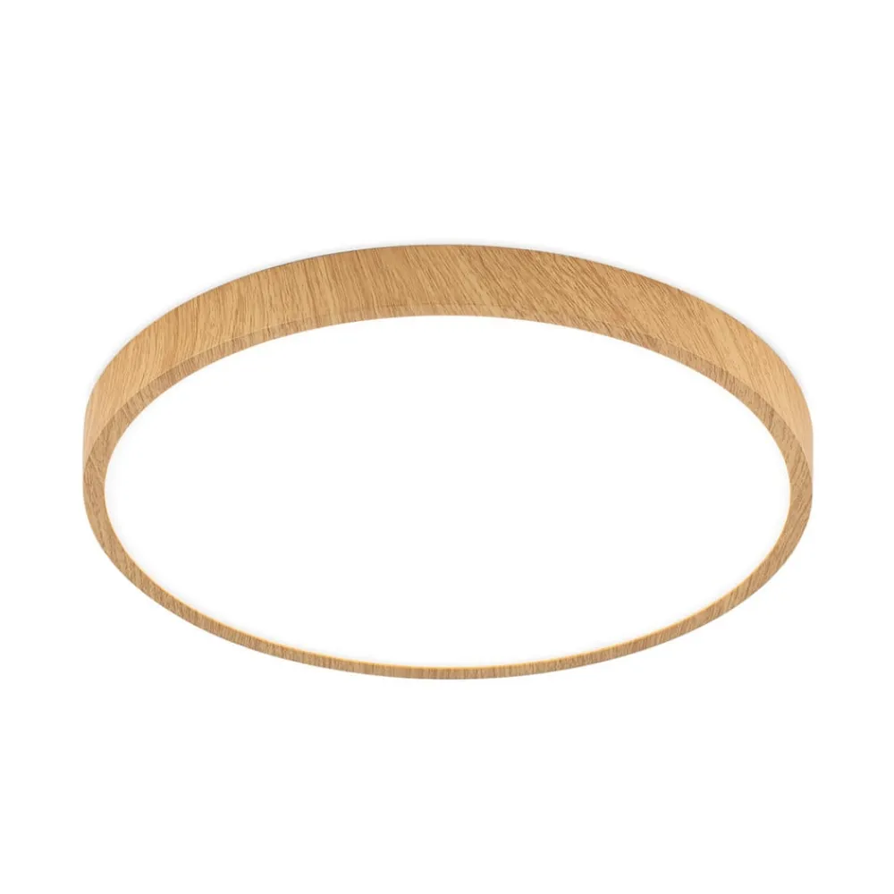 ORION Bully LED-loftlampe med træ-look, Ø 28 cm