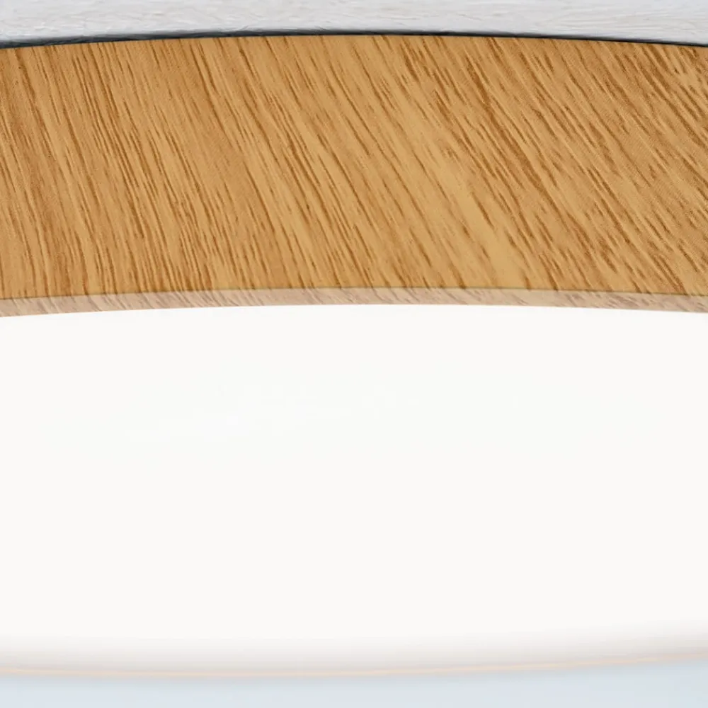 ORION Bully LED-loftlampe med træ-look, Ø 28 cm