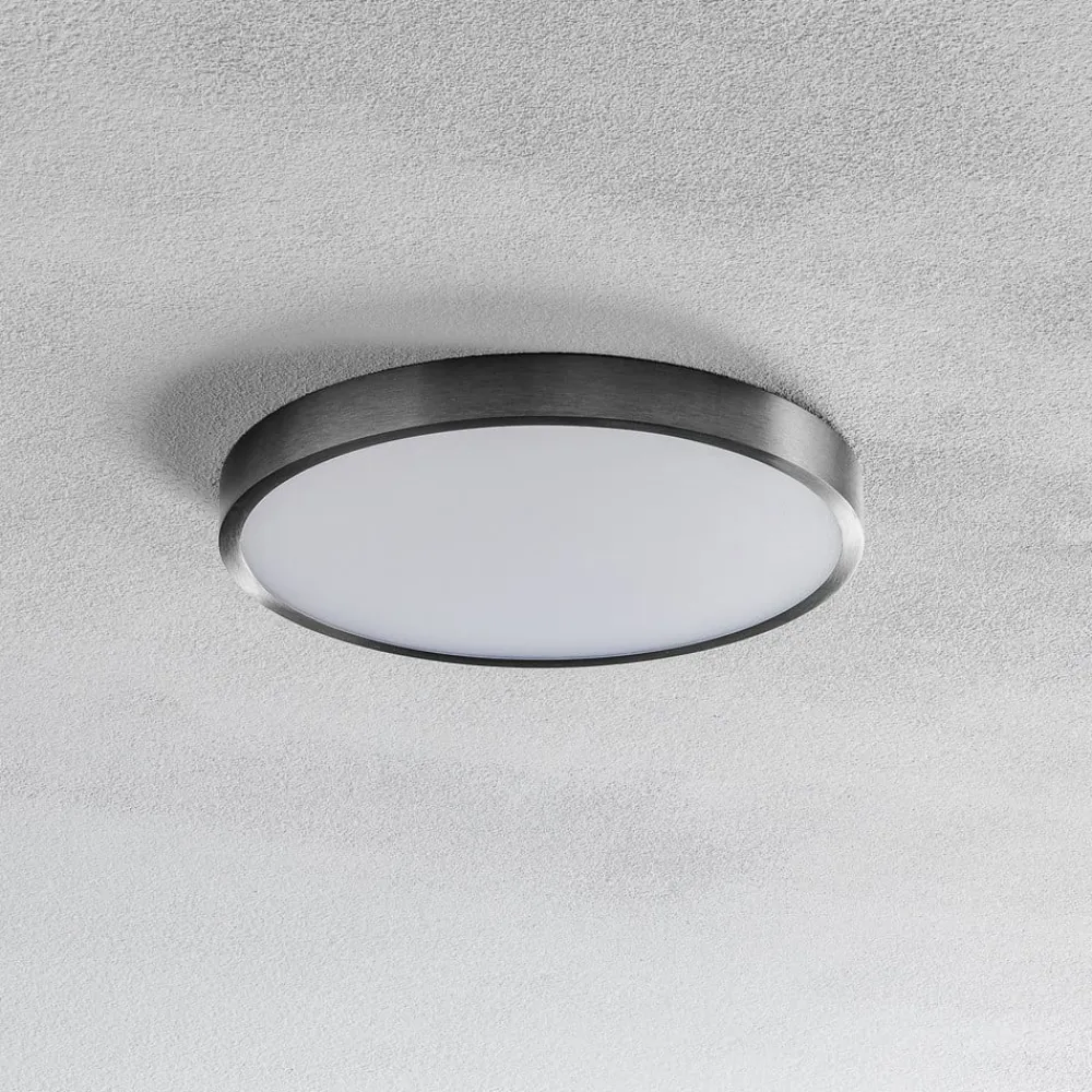 ORION Bully LED-loftslampe, mat nikkel, Ø 24 cm