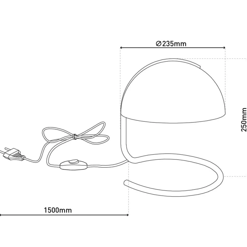 Näve Burano bordlampe, hvid, højde 25 cm, glas/metal, E27