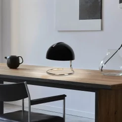 Burano bordlampe, sort, højde 25 cm, glas/metal, E27^Näve Sale