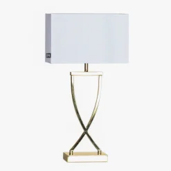 Omega bordlampe messing/hvid højde 52cm^By Rydéns Clearance