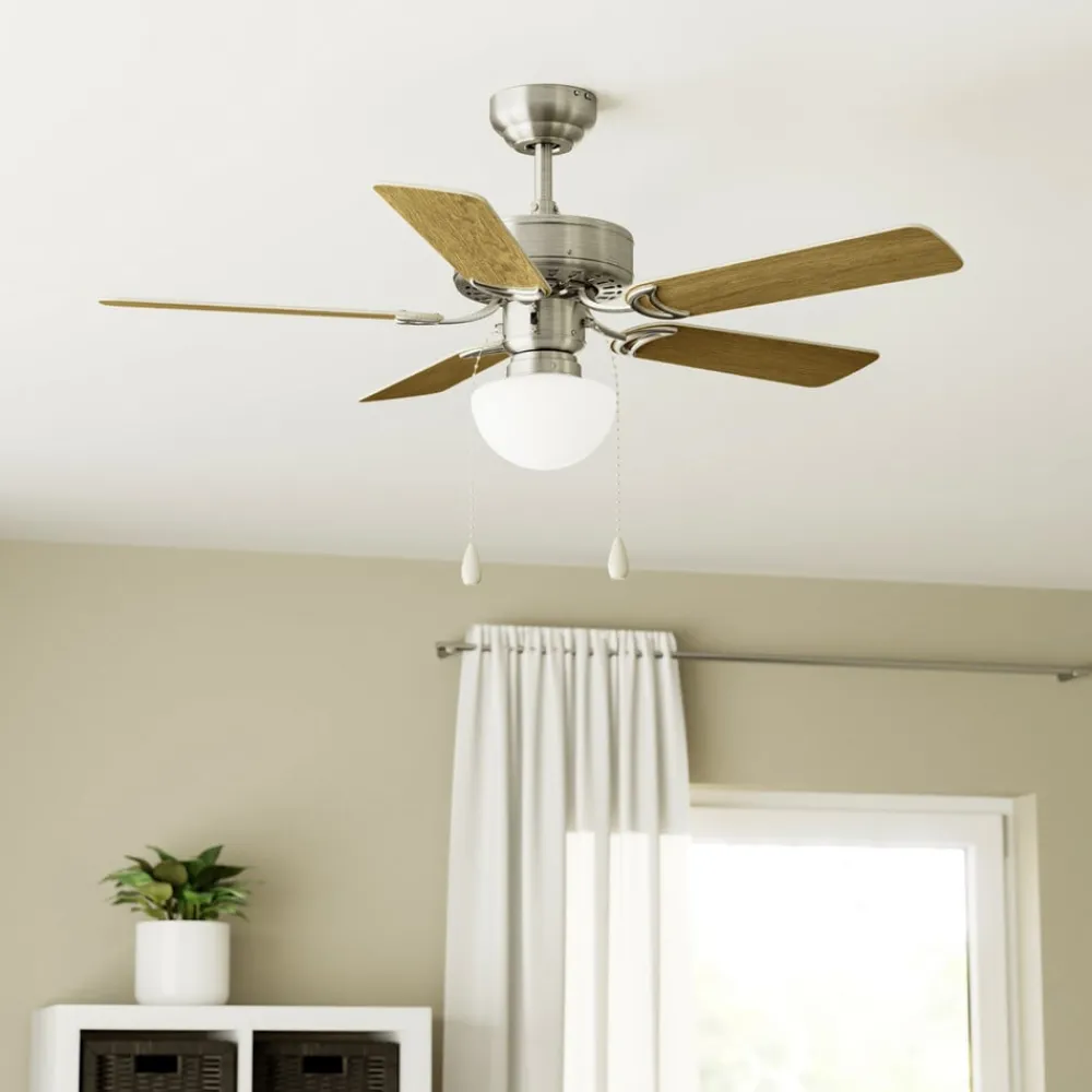 EGLO Loftventilatorer>Cadiz loftventilator, E27, afbryder med træksnor, mat nikkel