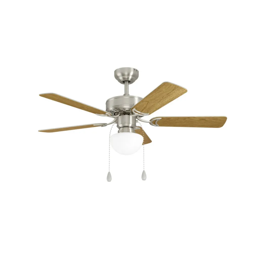 EGLO Loftventilatorer>Cadiz loftventilator, E27, afbryder med træksnor, mat nikkel