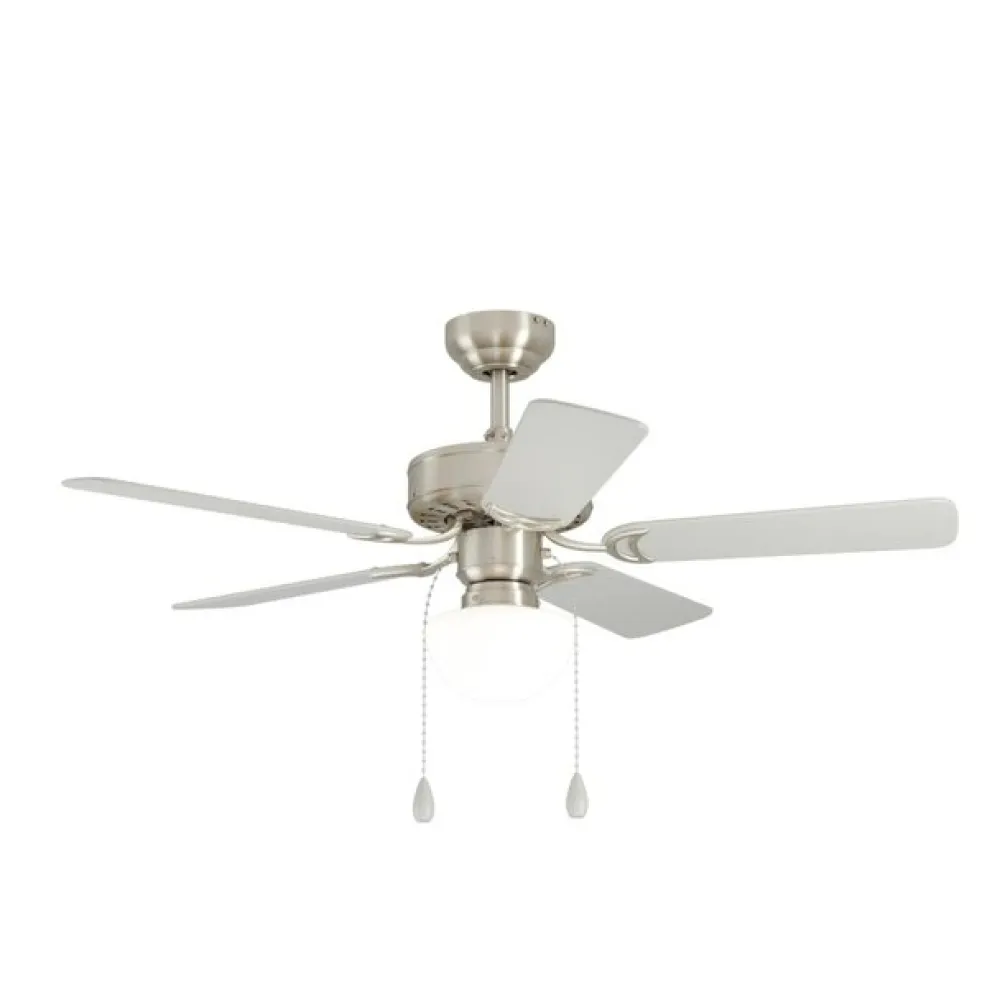 EGLO Loftventilatorer>Cadiz loftventilator, E27, afbryder med træksnor, mat nikkel