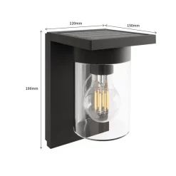 Asti udendørs LED-væglampe, sensor, IP44, sort^Calex Outlet