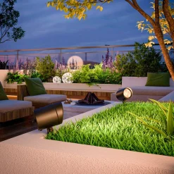 Calex LED udendørs spotlight, jordspyd, stik, sort, 2.700 K