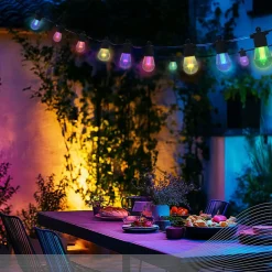 Calex LED-lyskæde Vibey, længde 10 m, fjernbetjening, RGBIC, CCT