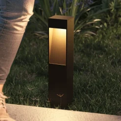 LED-sokkellampe Terni, sort aluminium, IP65^Calex Sale