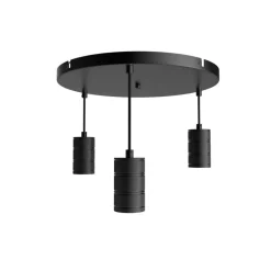 Calex Pendellamper>Retro pendellampe, rund, 3 lyskilder, sort