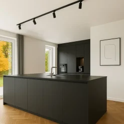 Calex Skinnesystem>skinnesæt, 4 GU10-spots, sort, længde 2 m, metal