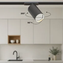 Calex skinnesæt, 6 GU10-spots, sort, længde 3 m, metal