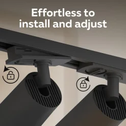 Calex skinnesæt, 6 GU10-spots, sort, længde 3 m, metal