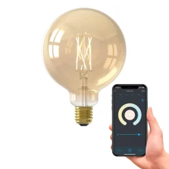 Calex Smart E27 G125 7W LED filament 806lm guld