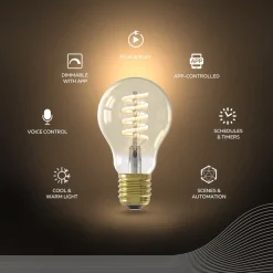 Calex Smart LED E27 7W A60 1800 - 3000 K Glødetråd