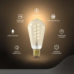 Smart LED E27 7W ST64 1800 - 3000 K Glødetråd^Calex Hot