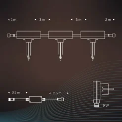 Smart Outdoor Ground Spot, CCT RGB 3 lyskilder.^Calex Discount