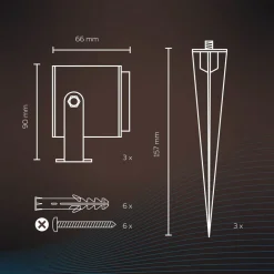Smart Outdoor Spotlight, jordspyd, sæt med 3 stk^Calex Discount