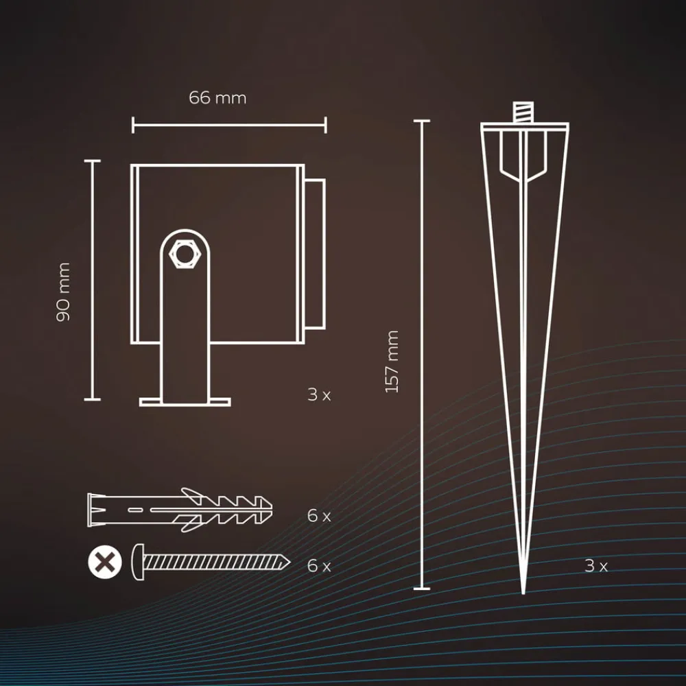 Smart Outdoor Spotlight, jordspyd, sæt med 3 stk^Calex Discount