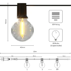 Solar-LED-lyskæde Vista, længde 10 meter, IP44^Calex