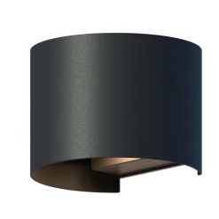 udendørs LED-væglampe oval, op/ned, højde 10 cm, sort^Calex Discount
