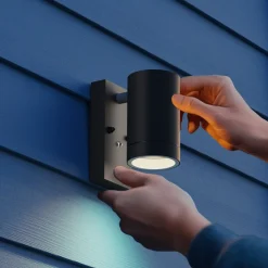 udendørs væglampe Alba GU10, Downlight, sort, sensor^Calex Hot