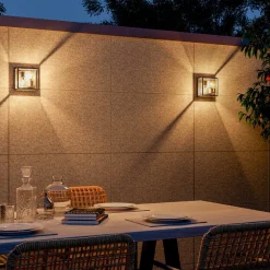 Calex Væglamper>udendørs væglampe, 2-lys, top/bund, aluminium, sort