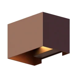 Calex udendørs væglampe Rektangel op/ned højde 10 cm rustbrun