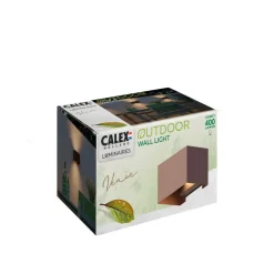 Calex udendørs væglampe Rektangel op/ned højde 10 cm rustbrun