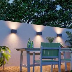 udendørs væglampe Rektangel op/ned højde 10 cm antracit^Calex Best