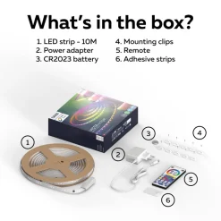 Vista LED-strip, længde 10 m, RGB, CCT fjernbetjening^Calex Discount