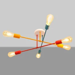 Børn HELAM Loftlamper>Cambridge loftlampe 6 lyskilder, orange-rød-turkis