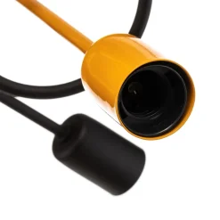 Cambridge loftlampe, 4 lyskilder, sort-orange^HELAM Online