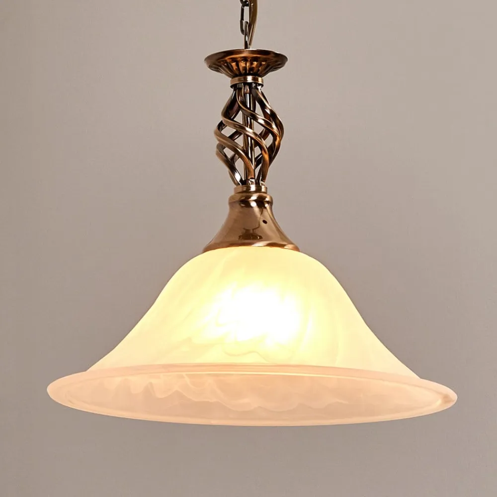 Searchlight CAMEROON pendellampe i patineret messing